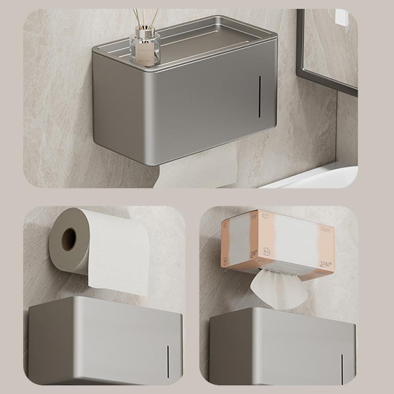 Toilet Paper Holder Commercial Grade No Drill Wall Mounted Moisture Proof Corrosion Resistant for Office Restroom