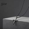 Black Cross Necklace Stainless Steel for Men Women Cuban Link