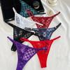 Mesh Hollow Lace Floral Panties Low Waist Thin Belt Thong Sweet Fashion Lace Underpants  Ladies