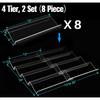 Spice Drawer Organizer 4 Tier 8 Pack Kitchen Spice Rack Tray for Drawer Acrylic Seasoning Organizer Rack Expandable From 13" to