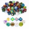 Bulk 10Pcs/Set DND Dice Random Color D4 D6 D8 D10 D% D12 D20 Resin Polyhedral Dice Set for D&D Role Playing Board Games TRPG