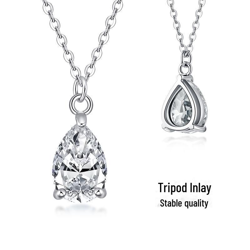 Banyan Tree S925 Silver Moissanit Dropphalsband - Dam Lyx Geometrisk Nyckelbenskedja Trend