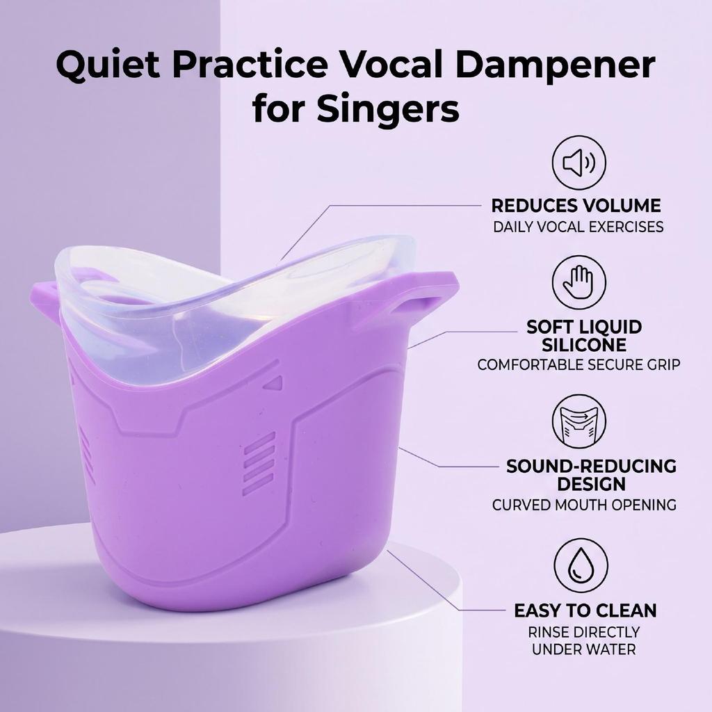 Liquid Silicone Dampener Easy Clean Sound Reducing Double Layer Portable Voice Muffler for Singers Actors Performers