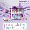 Large Doll House Assembly Villa House 3D Diy Dream Princess Castle Villa Assembly Doll House Set Toy Girl Pretend Family Toy