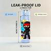 1pz Splash Ninja Bambino Cartone Animato Ritratto 750ml Plastica Colorata Borraccia Anti-perdita Tappo con Cannuccia a Flip Per Sport Ufficio Uso Domestico