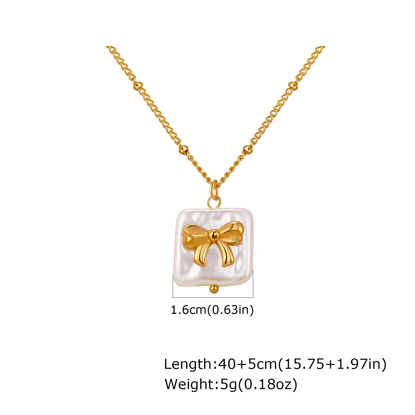 Wind Elegant Temperament Women S Necklace, Stainless Steel Bead Chain Irregular Pearl Pendant Necklace Nc-2359