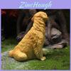 Scultura in Resina Golden Retriever Decorazione da Giardino Regalo per Collezionisti di Animali e Celebrazioni Festività