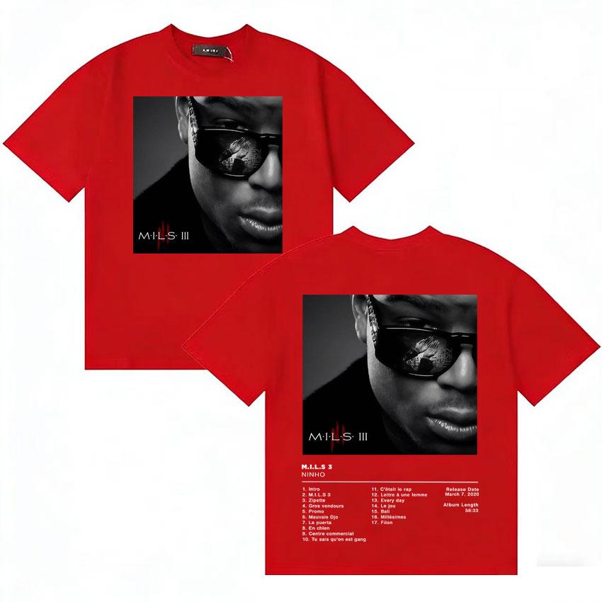 

Rapper Ninho MILS 3 New Graphics Poster Tshirt Pop Oversized Teenagers Casual Short Sleeve Tshirt Unisexs Women ONeck T Shirt S