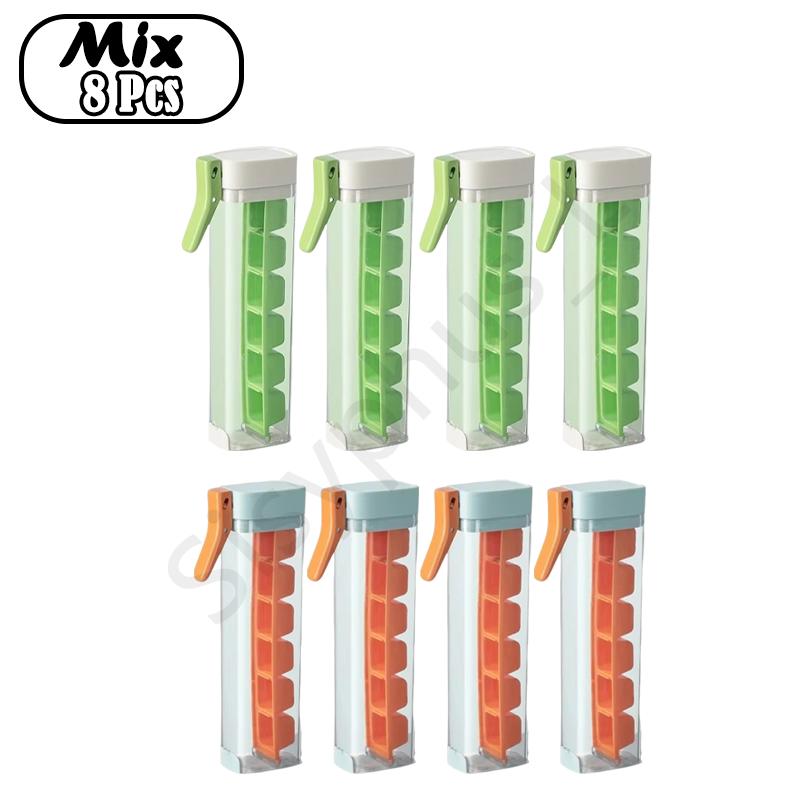 Press Type Ice Cube Tray Plastics Ice Cube Maker Easy to Demold Ice Tray Mold DIY Whiskey Cocktail Tools Kitchen Accessories