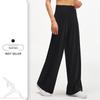 Women's Wide-Leg High Waist Summer Yoga Pants - Lightweight, Loose Fit, Straight, Long Sports Pants for Fitness & Casual Wear.