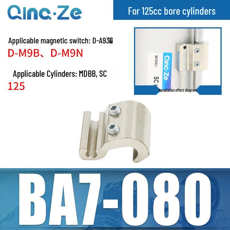 Zylinder SC CS1-F U mit Magnet schalterhalterung CMSG, Befestigungswinkel MBB und Zylinderzubehör D-A93 SU.