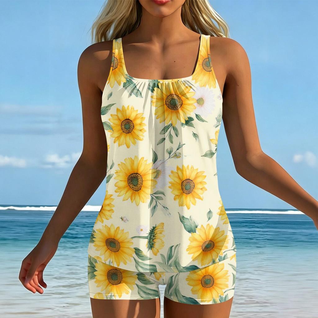 Women's Printed Split Swimsuit Sport Swimsuit Two-Piece Set