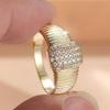 Vintage Goudkleur Geometrische Vierkante Ringen voor Vrouwen Mode Zirkoon Verlovingsring Party Sieraden Cadeaus