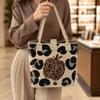 Large Capacity Knitted Bucket Handbag Lightweight Handheld Bag Cartoon Tote Bag  Casual Use