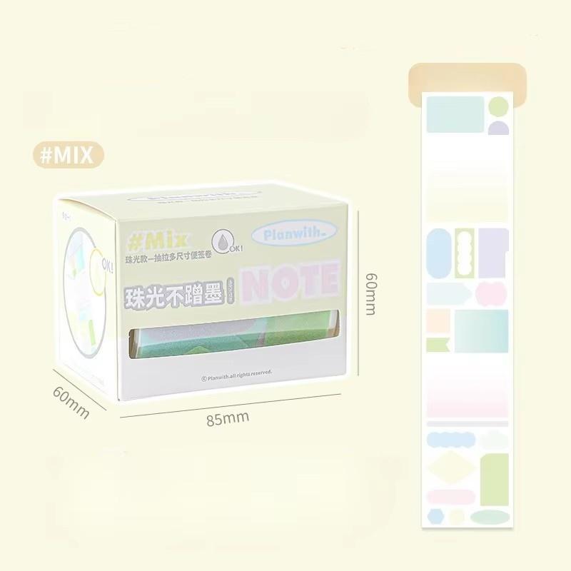 Pearlescent Pull Tab Sticky Notes Waterproof Translucent Study Memo Pads See-Through Reading Highlight Tape Stationery Gifts