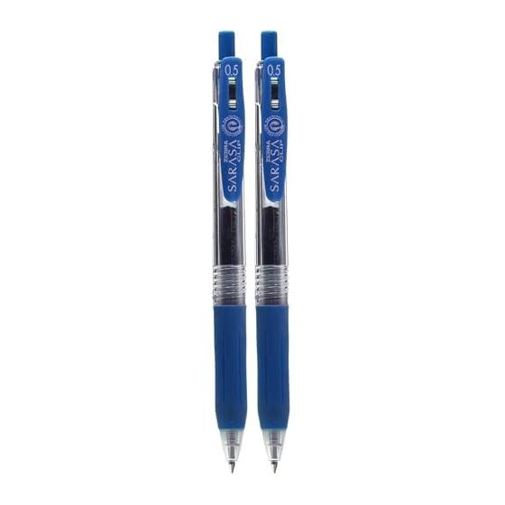 Zebra Sarasa Clip Gel Pen, 0.5mm, Cobalt Blue (Pack of 2) - Water-based Pigment Ink, Smooth Writing, Fade & Water Resistant, Vibrant Color, Easy-Grip
