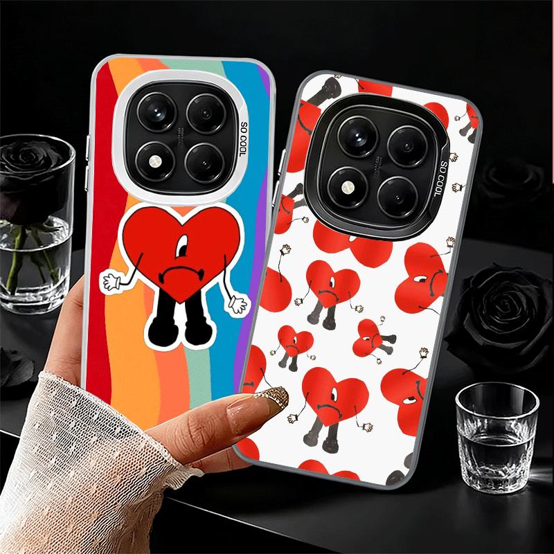 Bad Bunny Heart Shockproof Phone Case for Xiaomi Redmi Note 15 14 13 12 Pro Plus 11 11S 11T 5G Cover Anti Fall Fundas