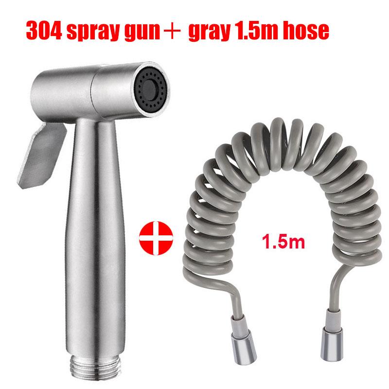 Portable Bidet Toilet Sprayer Stainless Steel Hand Held Spray Toilet Shower Wc Dual Control Angle Valve Bathroom Accessories