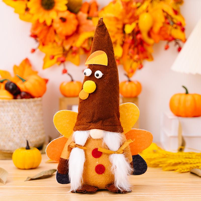 

Очаровательный декор гнома на День благодарения с дизайном индейки для уютного осеннего празднования Thanksgiving Turkey Female