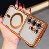 For Samsung Galaxy S26 Ultra Magnetic Case For Samsung S25 Ultra Luxury Plating Wireless Charging Cover With Lens Film Protector