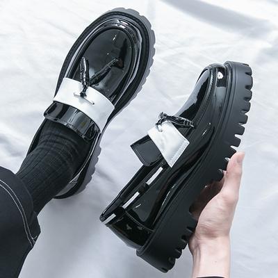 New Men's Designer Black White Gold Mixed Wedding Thick-soled Elevator Shoes Gentleman Business Flats Dress Homecoming Footwear