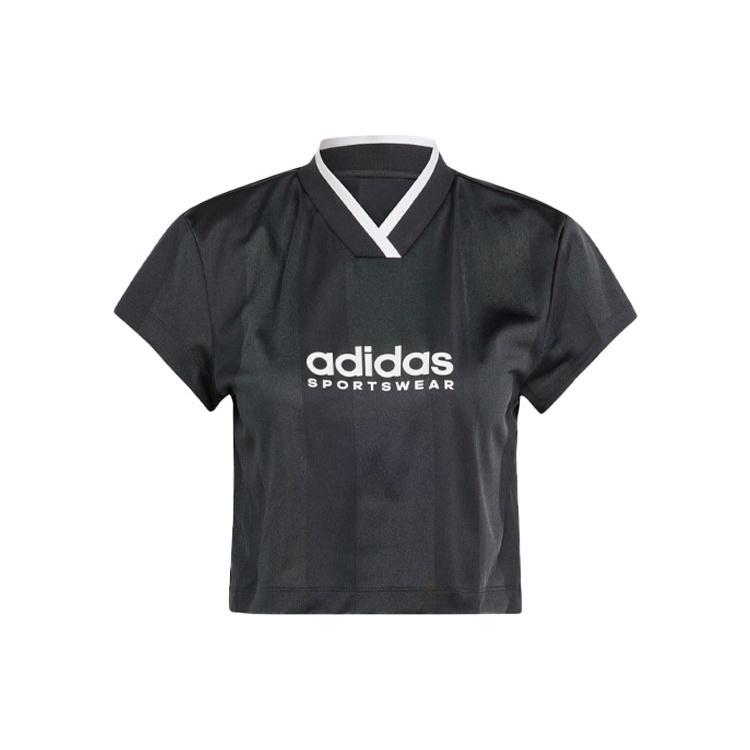 (WMNS) adidas Tiro Colorblock Crop T-Shirt Black Women s IB4758 M
