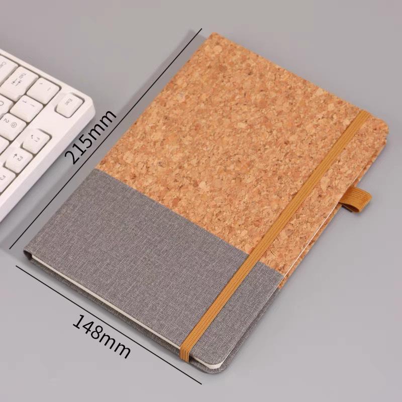 Eco-Friendly Cork Patchwork Notebook Gift Set with Customizable Logo - High-End Corporate Gift