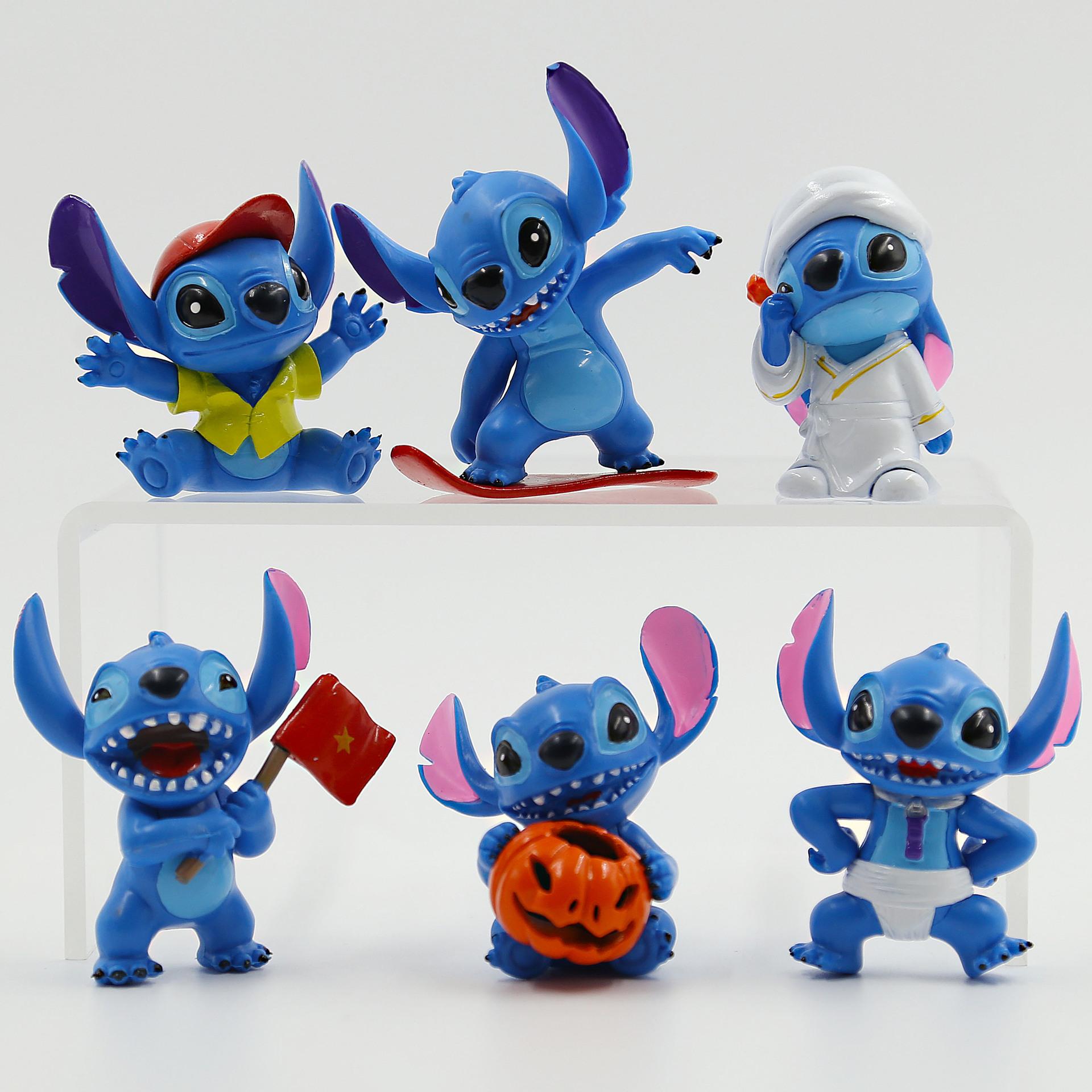 

6Pcs/Kit 7cm Stitch Figure Animation Figures Stitch Figure Animation Design Stitch Playthings Ornaments Micro Cake Desk Decoration Present