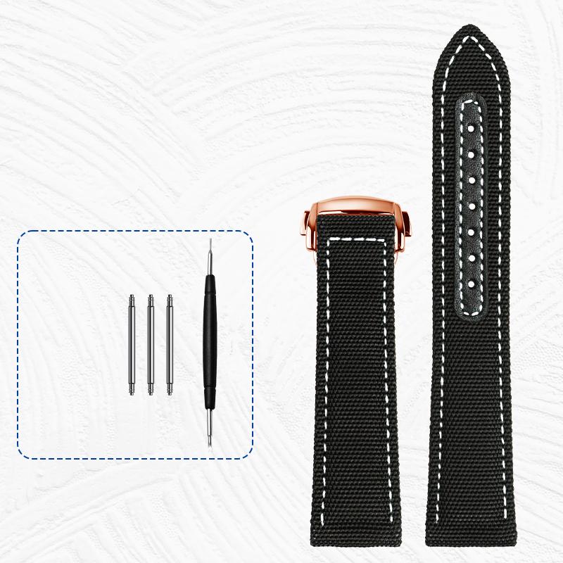 Cinturino in nylon per omega hamilton cinturino Tela Resistente Cinturino per orologio 20mm 22mm confortevole Cinturino in pelle fibbia pieghevole inferiore
