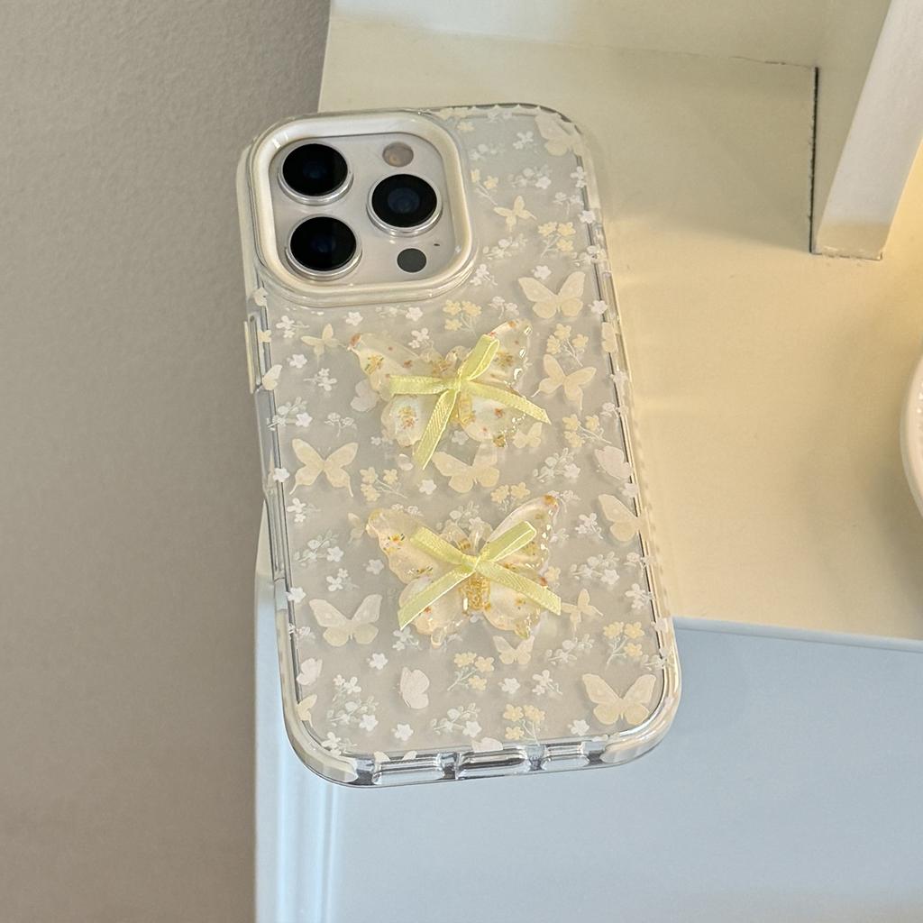 Elegant floral butterfly case suitable for iPhone 17, Apple 15 Pro Max, 16, 13, 11, with a fresh and 3D soft design