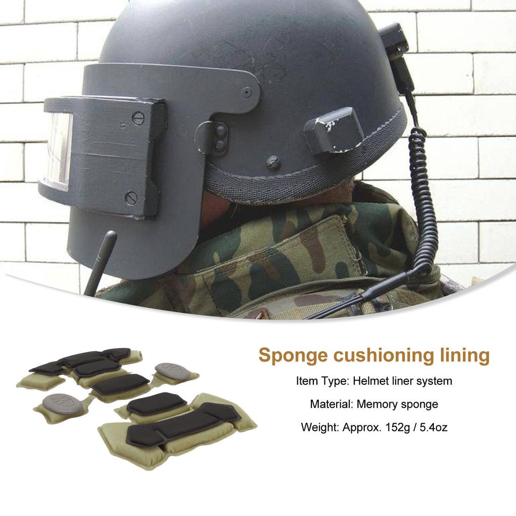 Combat Helmet Liner System Internal Memory Sponge Pad Protective Mat Helmet Pad Accessories Green