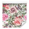 Wallpaper Colorful Roses, Peonies and Watercolor for Living Room and Bedroom 50x1000