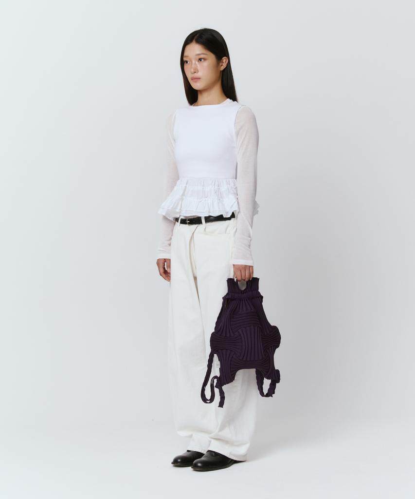 Pleatsmama New Bow Backpack Deep Purple