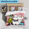 Moo-min Family Celebration 3PCS Bedding set,Ideal for 1pc Duvet Cover And 2pcs Pillowcases Perfect for Fan gift,Ideal for Bedroom, Dormitory