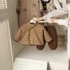 Conjunto de Morango com Gola Peter Pan Forrado com Lã para Bebê no Inverno - Roupa Externa Quente e Espessa para Recém-nascidos
