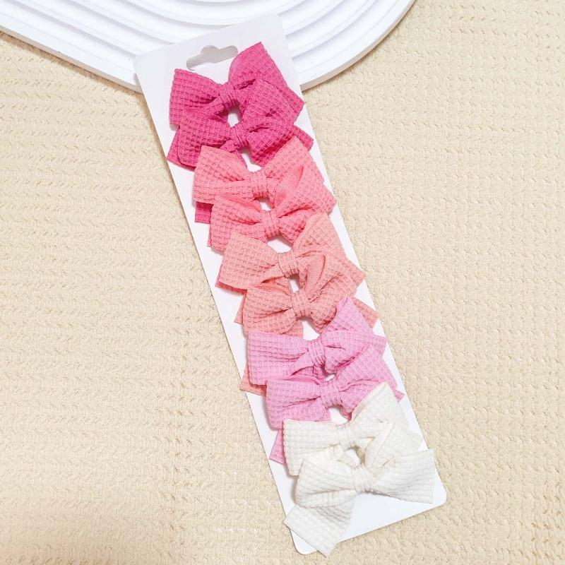 6/10Pcs Sweet Cute Solid Ribbon Bowknot Hair Clips for Baby Girls Handmade Bows Hairpins Barrettes Headwear Kids Hair Accessories