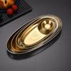 304 Stainless Steel Oval Dumpling & Snack Plate with Sauce Holder