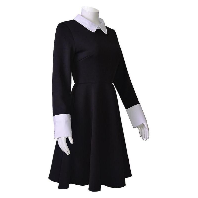 Anime The Addams Cosplay Family Wednesday Addams Costume Halloween Black Dress For Women Cosplay Costume