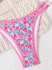 Zweiteiliger Bikini mit doppeltem Träger und Print, niedrige Taille, sexy, modisch für den Sommerurlaub