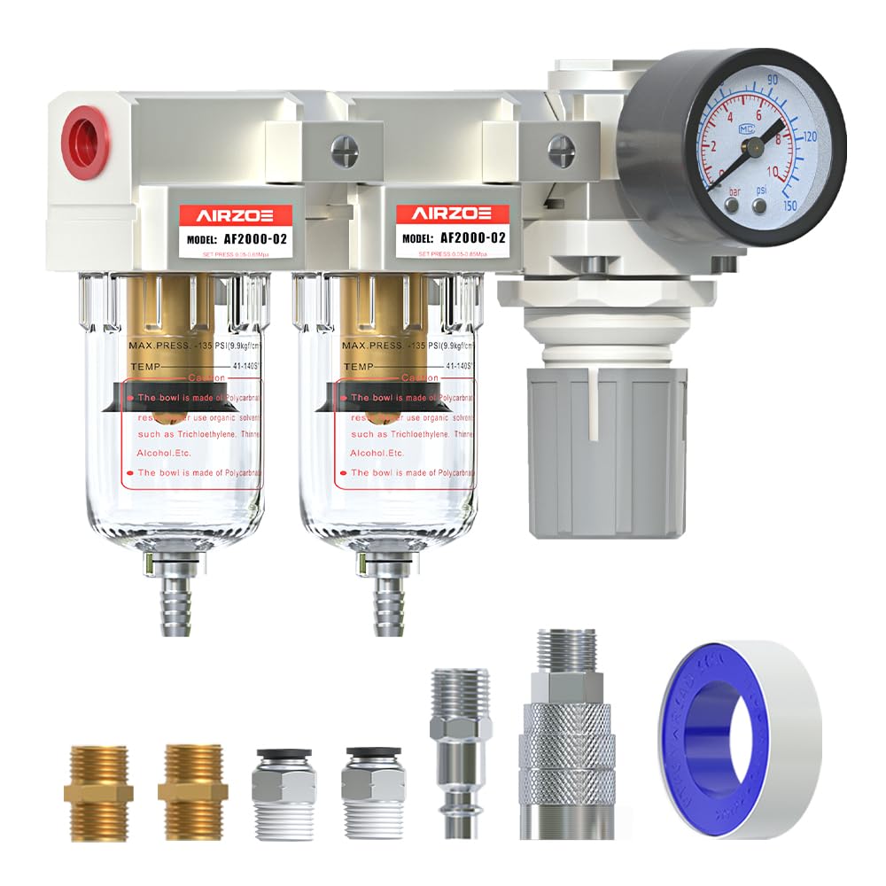 

AIRZOE 1/4 NPT Air Dryer Compressor Separator for Compressor AC2110-02, Double Air Compressor 1/4 NPT