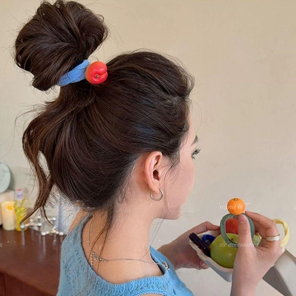 Hair Tie Fruit Hair Rope Cute Hair Ring Colorful Hair Scrunchies Elastic Rubber Band  Kids