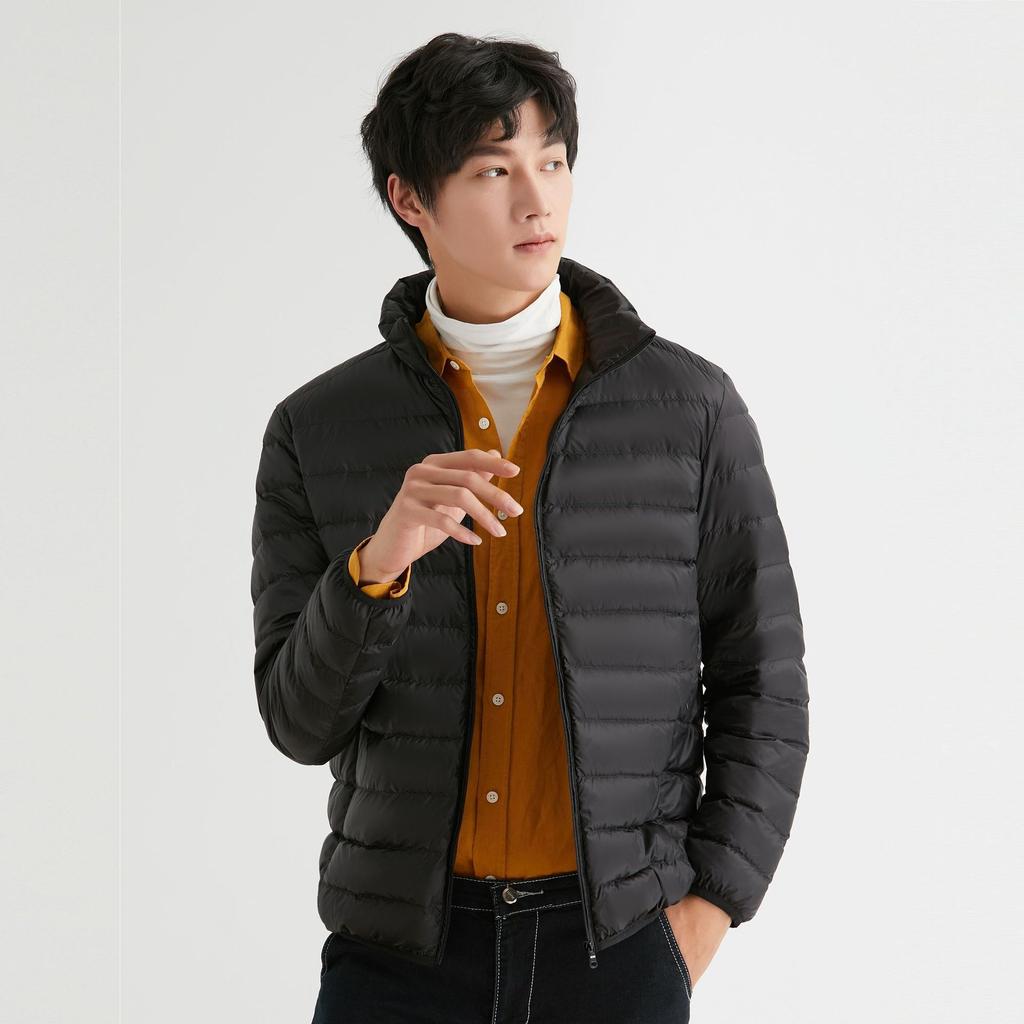 Men's Fleece Light and Thin Down Jacket Men's Stand-up Collar Winter Coat Plus Size Men's Clothing Men's Clothing