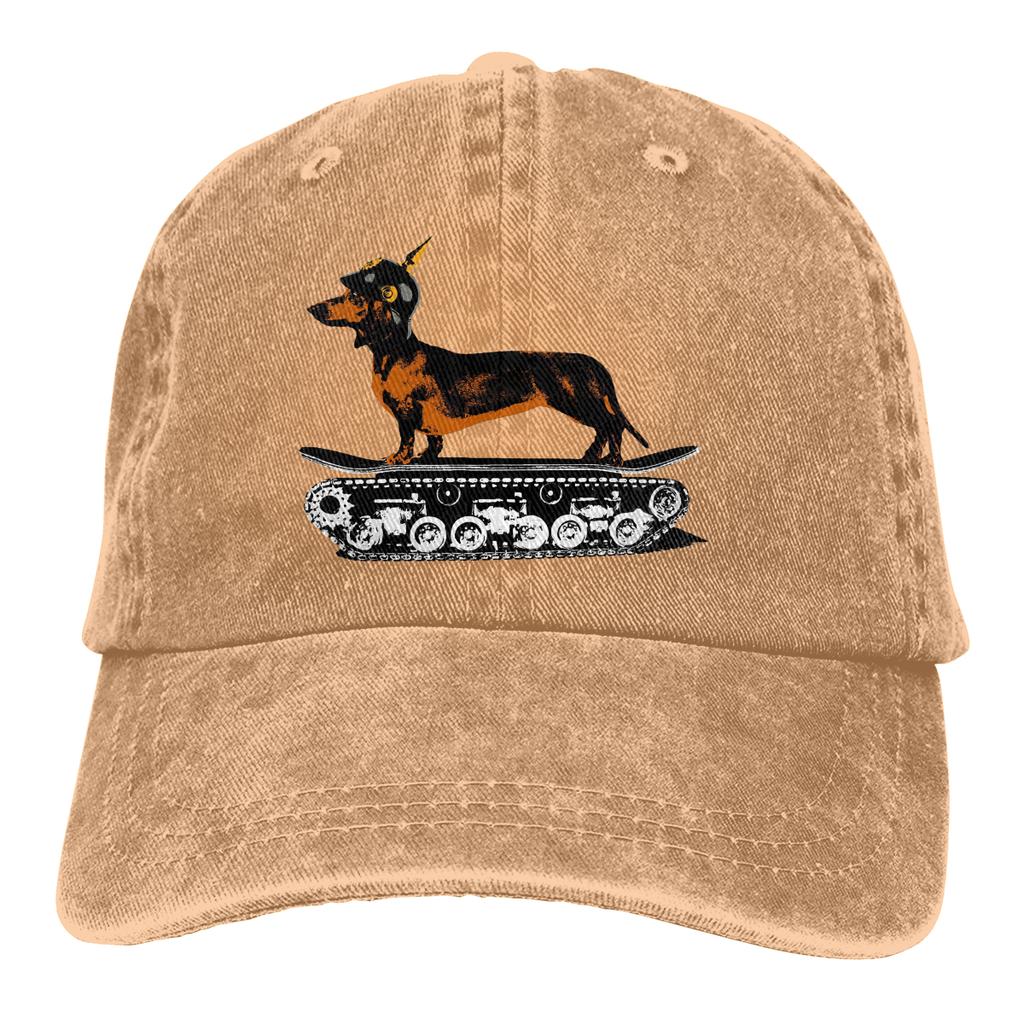 Dachshund Tank Commander The Baseball Cap Peaked capt Sport Unisex Outdoor Custom ww2 WWII World War 2 Hats