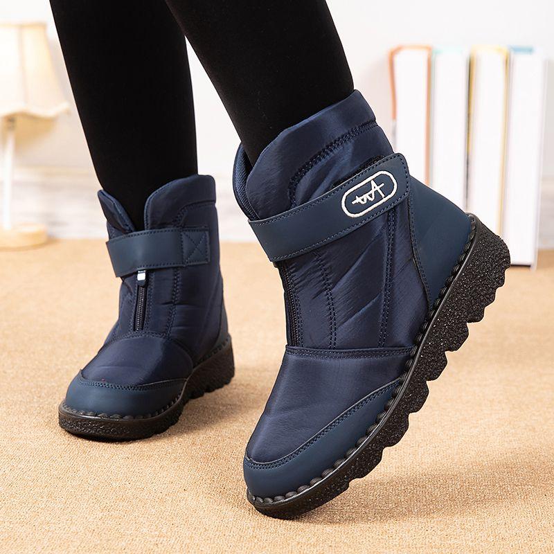 

Женские зимние хлопковые ботинки, иностранный стиль, универсальные, теплые, водонепроницаемые, нескользящие, на утолщенной мягкой подошве, бархатные ботинки 45