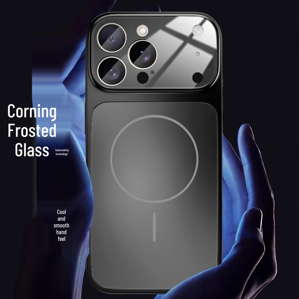 Instant iPhone 16/15 Pro Max Magnetic Corning Glass Case, 17-Window Compatible.