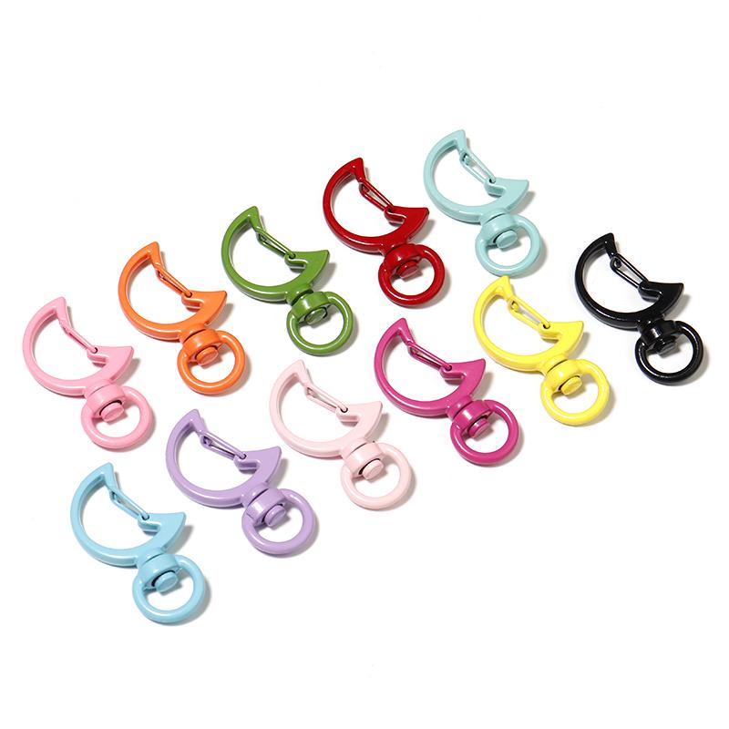 10 PCS/Lot Alloy Lobster Clasp Color of The Lacquer That Bake the Moon Heart Five-pointed Star Shape Diy Manual Connector Ring