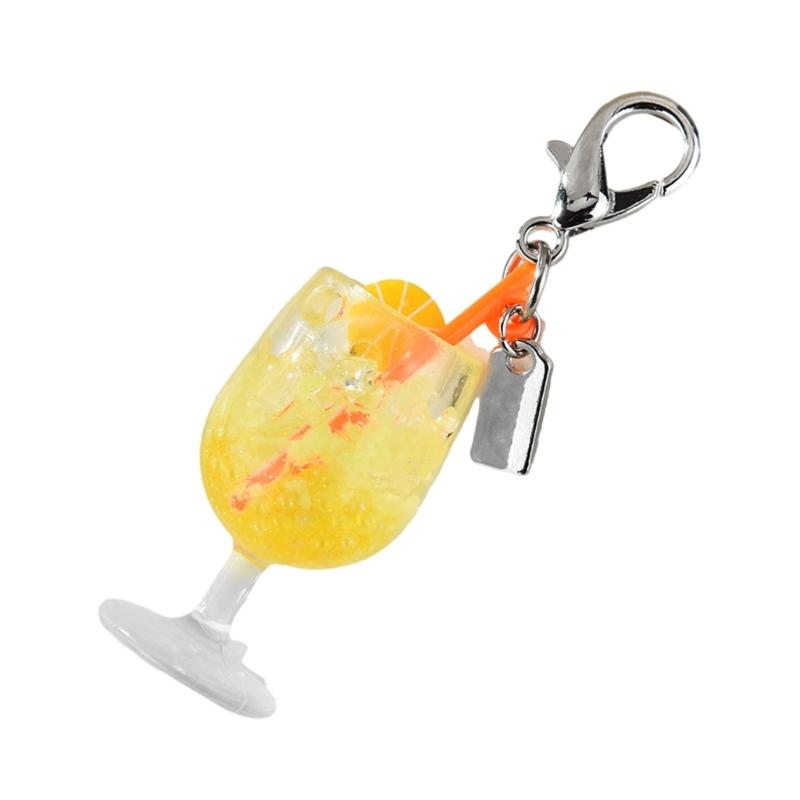 

Fashionable Small Tumbler Keychain Accessories for Goblet with Lovely Fruit Charm and Lip Balm Holder Accessory жовтий