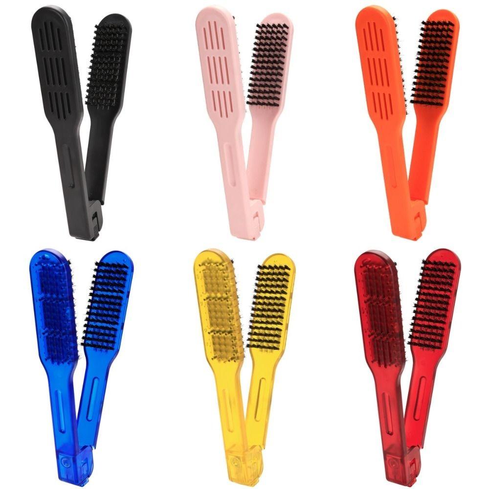 Multifunctional Double Sided V Brush Hair Care Hair Straightener Hairdressing Clamp Comb Anti-Static Anti-slip