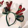 Christmas Sequined Reindeer Antler Bells Hairband Soft Fabric Headpiece For Kids Adults Holiday Party Accessory