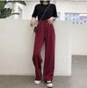 Korean Style Black Drapey High-Waisted Wide-Leg Suit Pants - 2024 Spring/Autumn